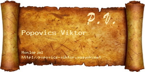 Popovics Viktor névjegykártya